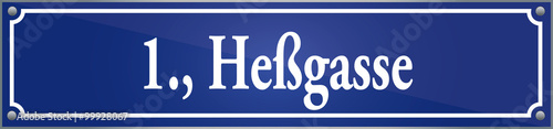 Straßenschild Heßgasse im ersten Wiener Gemeindebezirk in Wien Österreich