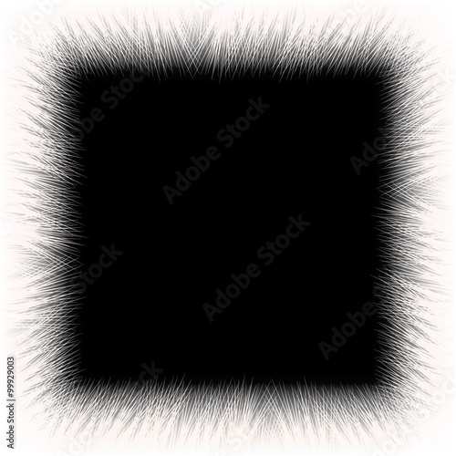 White fur frame background with empty space