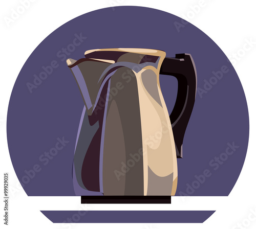 Vector metal kettle. 