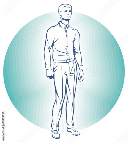 Vector Single Business standing Man. 