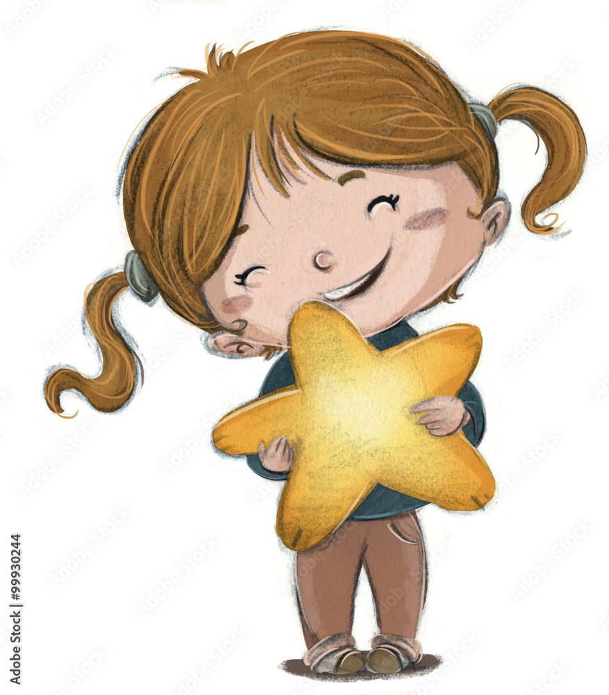 Niña Con Estrella Stock Illustration Adobe Stock 9516