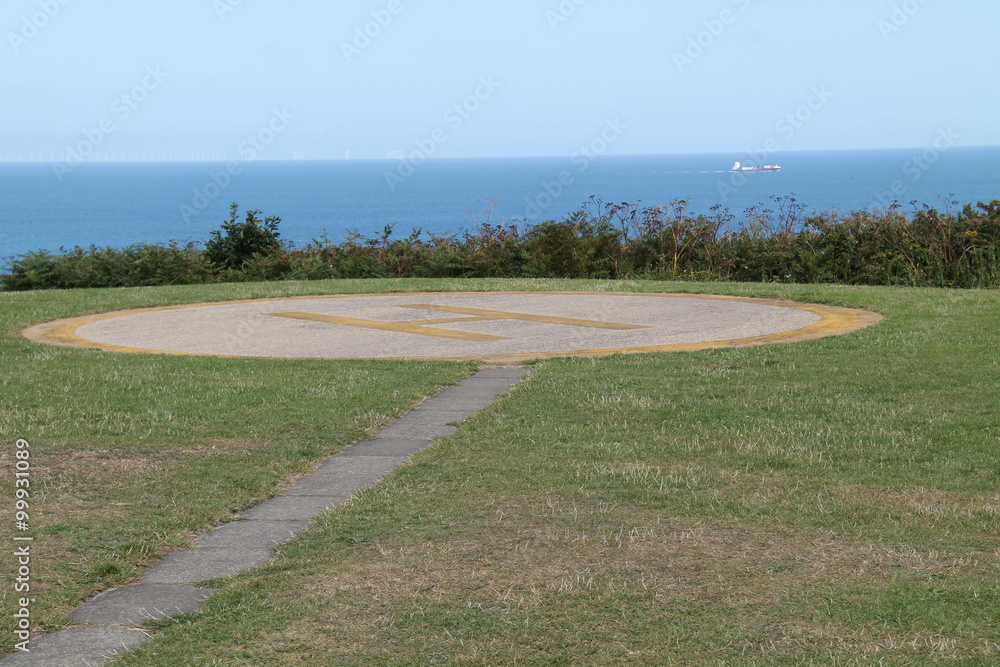 A Helipad Landing Point at a Coastal Rescue Station.