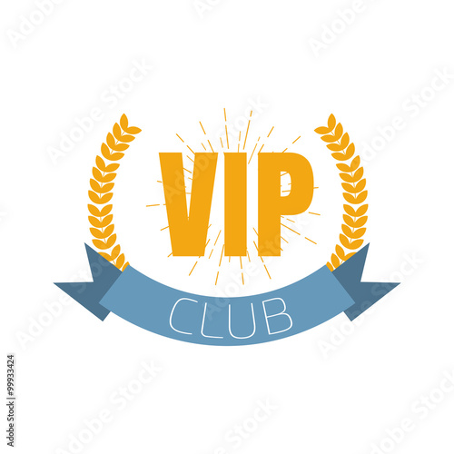VIP club logo in flat style