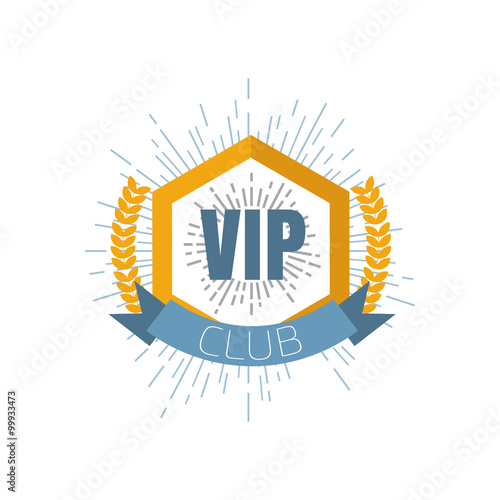 VIP club logo in flat style