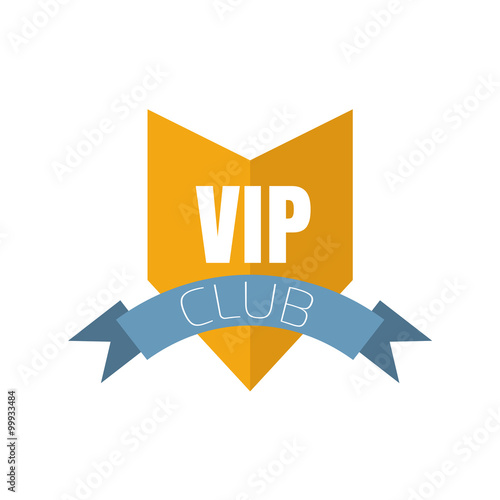 VIP club logo in flat style
