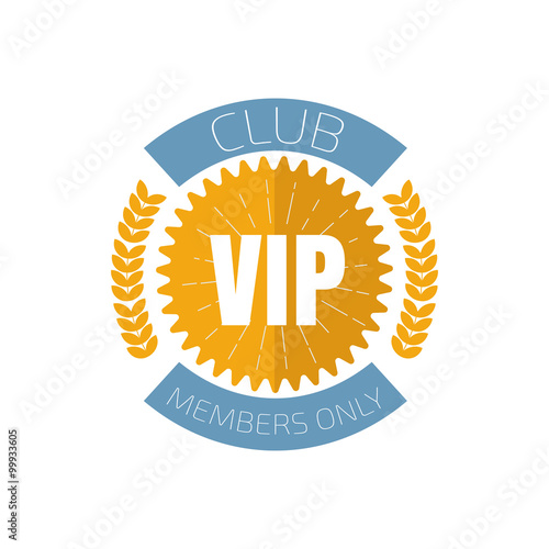VIP club logo in flat style