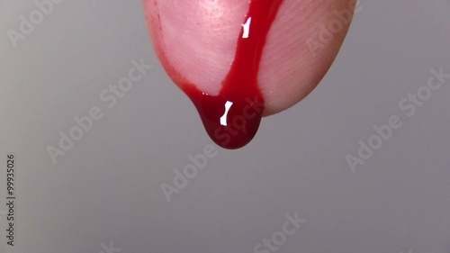 blood drips from the finger