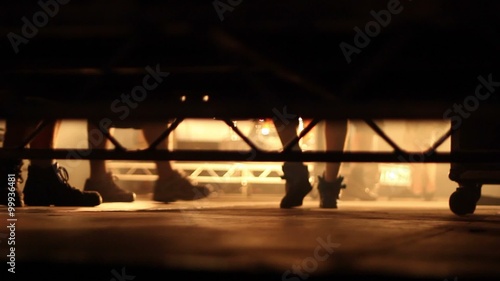 Stage backstage feet tecnicians setup festival concert