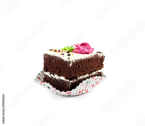 slice chocolate cake