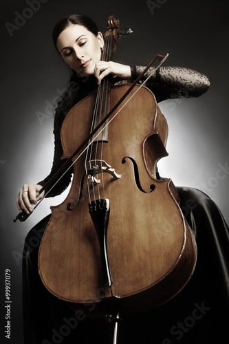 Cello player cellist playing
