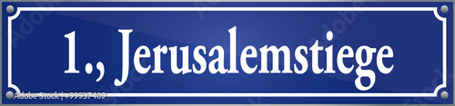 Straßenschild Jerusalemstiege im ersten Wiener Gemeindebezirk in Wien Österreich