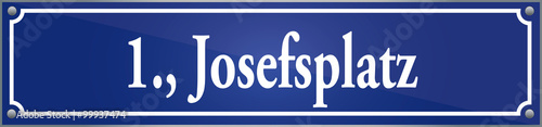 Straßenschild Josefsplatz im ersten Wiener Gemeindebezirk in Wien Österreich