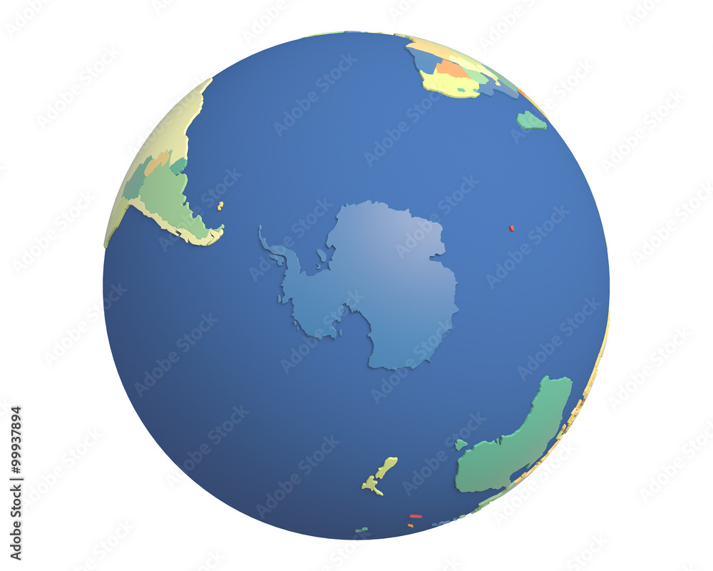 Political Globe, centered on Antarctica Political Globe, centered on Antarctica
