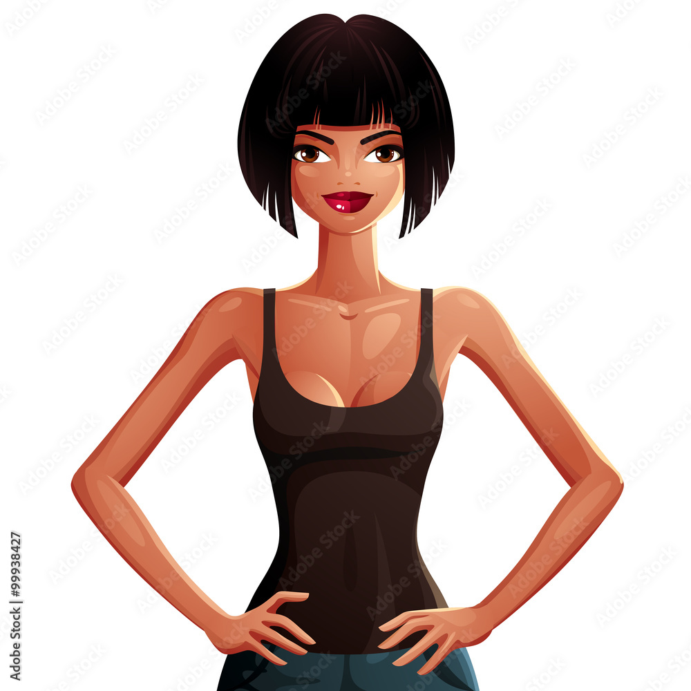 Sexy flirting woman portrait. Beautiful brunette lady Sexy flirting woman portrait. Beautiful brunette lady