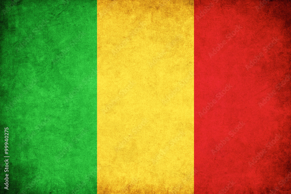 Mali grunge flag illustration of african country
