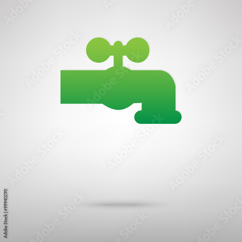 The water faucet sign. Green icon