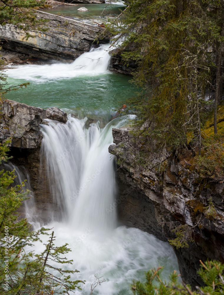 Fototapeta premium Scenic Johnston Canyon and Waterfalls in Banff NP