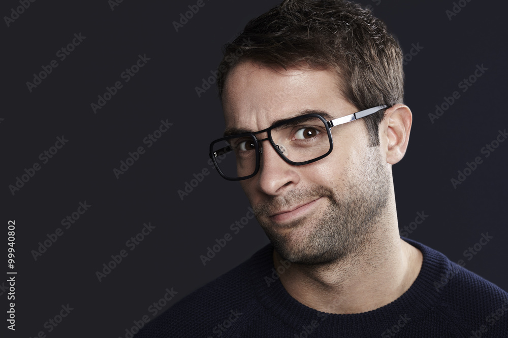 Young man in disbelief, portrait Young man in disbelief, portrait