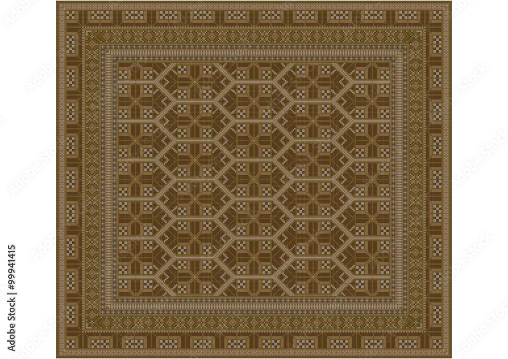 Geometric ornament of rhombuses brown shades for carpet
Geometric ornament of rhombuses brown shades for carpet
