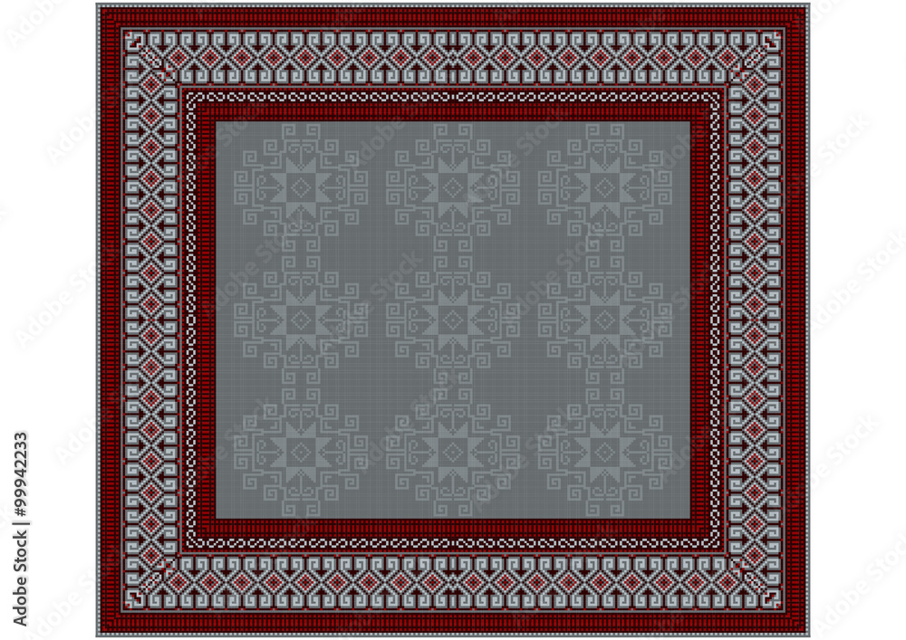 Obraz premium The delicate pattern of the carpet in gray&nbsp; and vinous shades