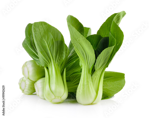 Bok choy vegetable on white background