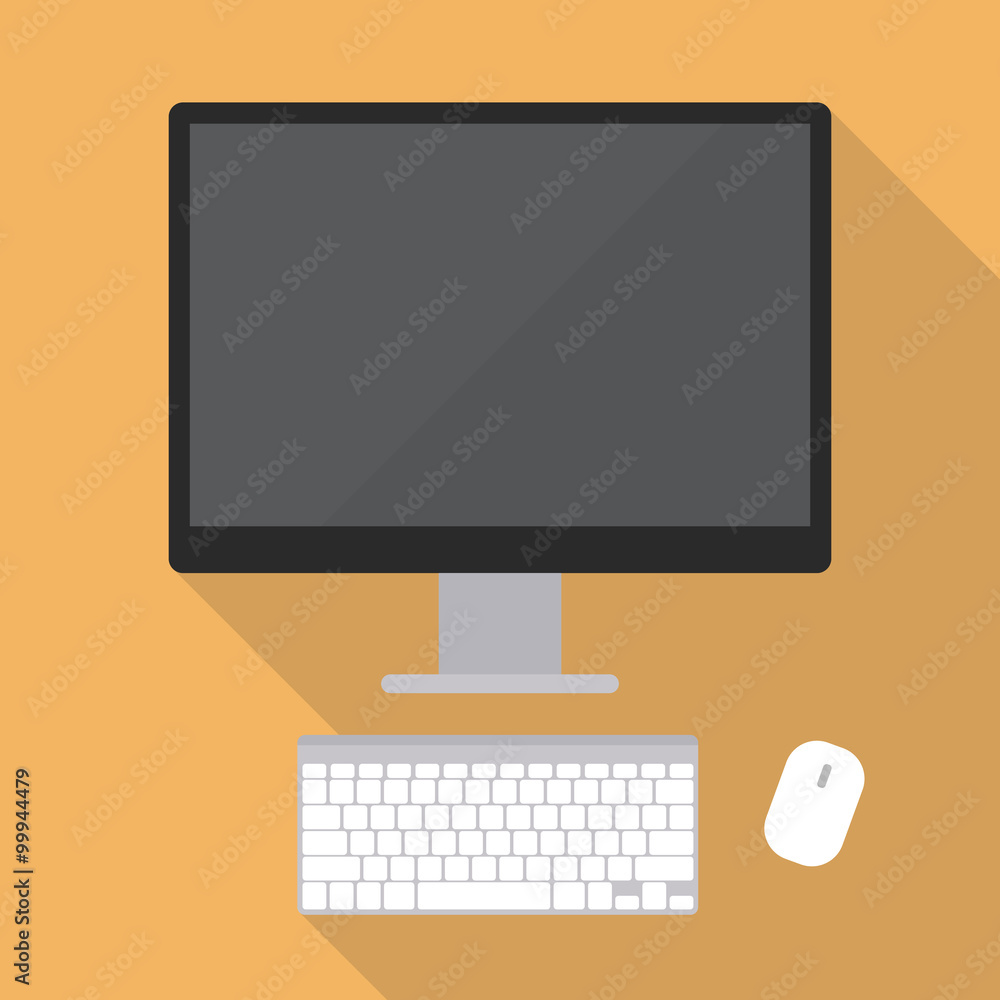 Desktop computer flat style Desktop computer flat style
