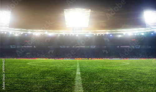 Soccer ball on the field of stadium © Vitaly Krivosheev