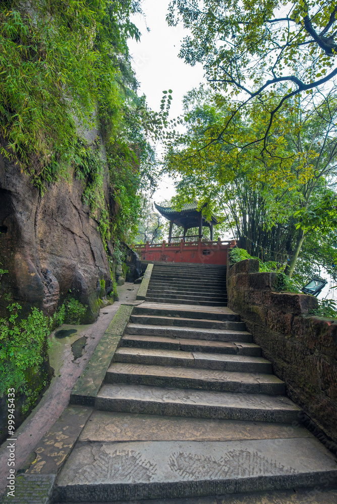 walkway on Giant Buddha scenic spot -Leshan,China