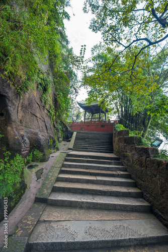 walkway on Giant Buddha scenic spot -Leshan China