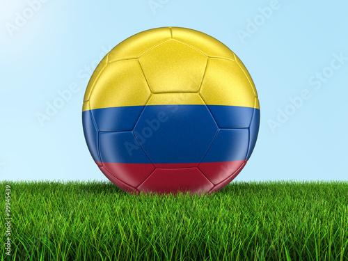 Soccer football with Colombian flag. Image with clipping path