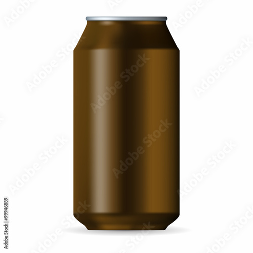 Realistic brown aluminum can 