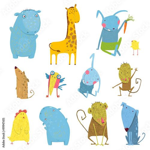 Set of Animals Cartoon Illustration
