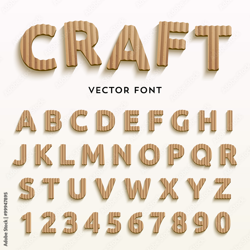 Vector cardboard letters. Vector cardboard letters.