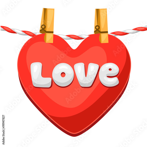 Greeting card with heart. Concept can be used for Valentines Day, wedding or love confession message 
