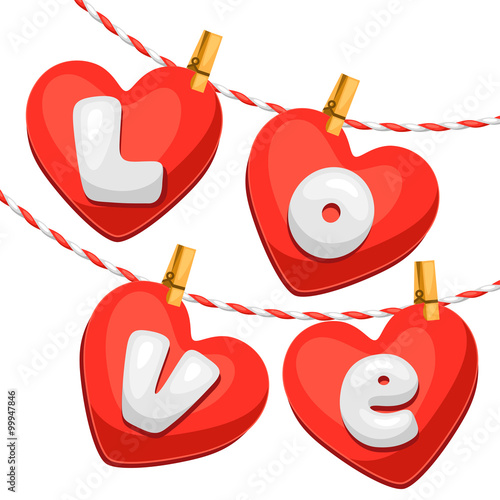 Greeting card with heart. Concept can be used for Valentines Day, wedding or love confession message 