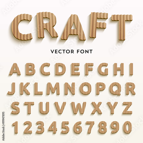 Vector cardboard letters.