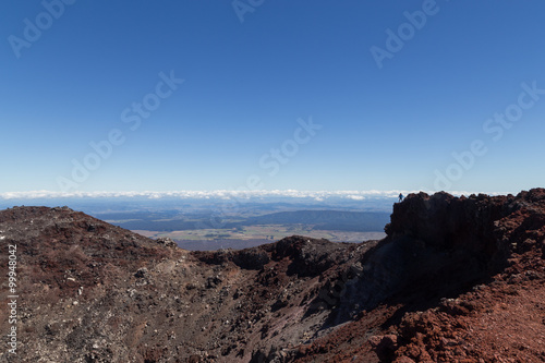 Man at the crater edge of Mount Ngauruhoe