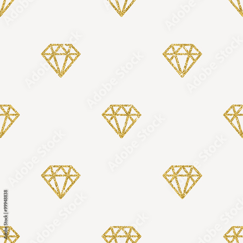 Seamless Vector Background - Glitter gold diamonds