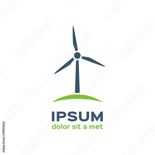 Wind turbine silhouette, logotype