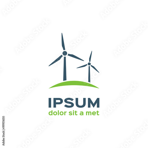 Wind turbine silhouette, logotype