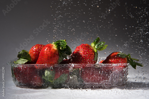 Strawberries and water.