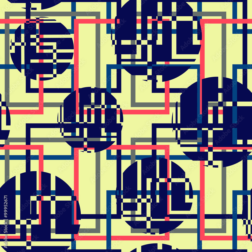 Obraz premium Seamless pattern of geometric circles