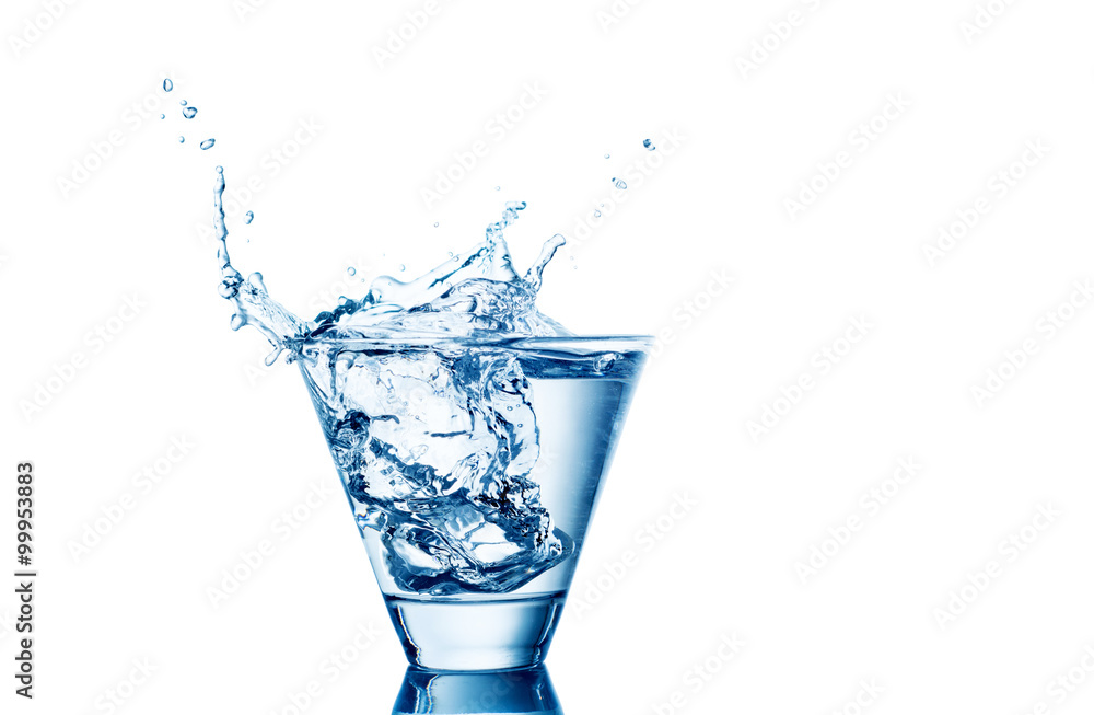 water splash in glasses isolated on white water splash in glasses isolated on white