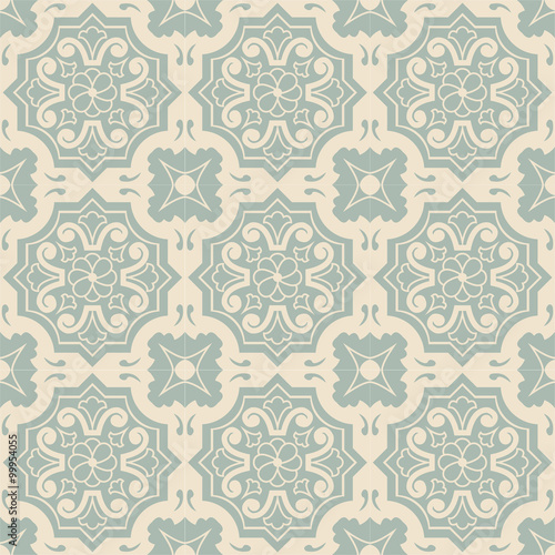 Elegant antique background image of round polygon flower line pattern. 