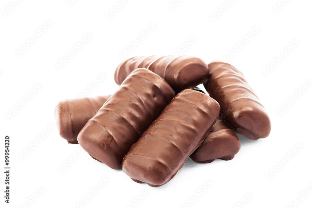 Chocolate candy bars isolated on white background Chocolate candy bars isolated on white background