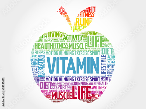 VITAMIN apple word cloud, health concept