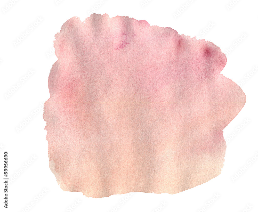 Watercolor hand drawn isolated yellow, pink and orange spot. Raster illustration