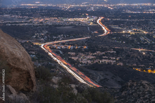 Los Angeles Freeway Dusk Mountain View photo