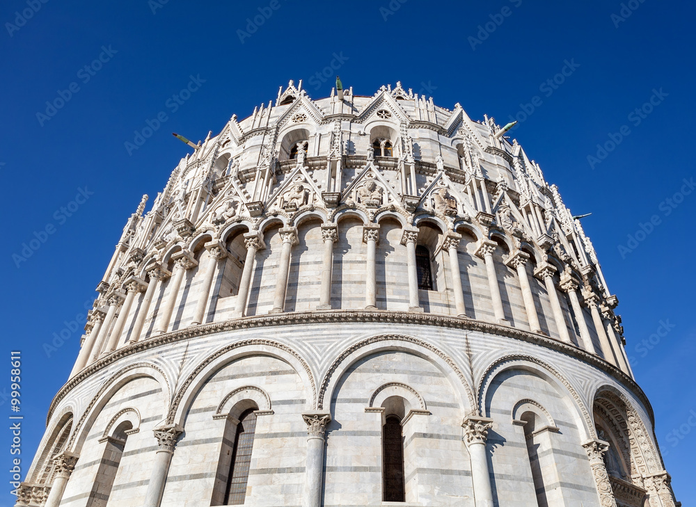 Cupola of baptistery in the famous Tuscany town of Pisa.