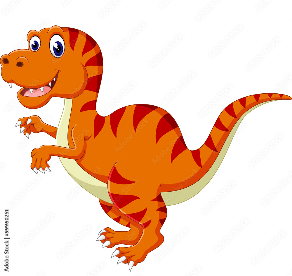 illustration of Cartoon happy dinosaur